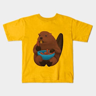 Beaver Eating Kids T-Shirt